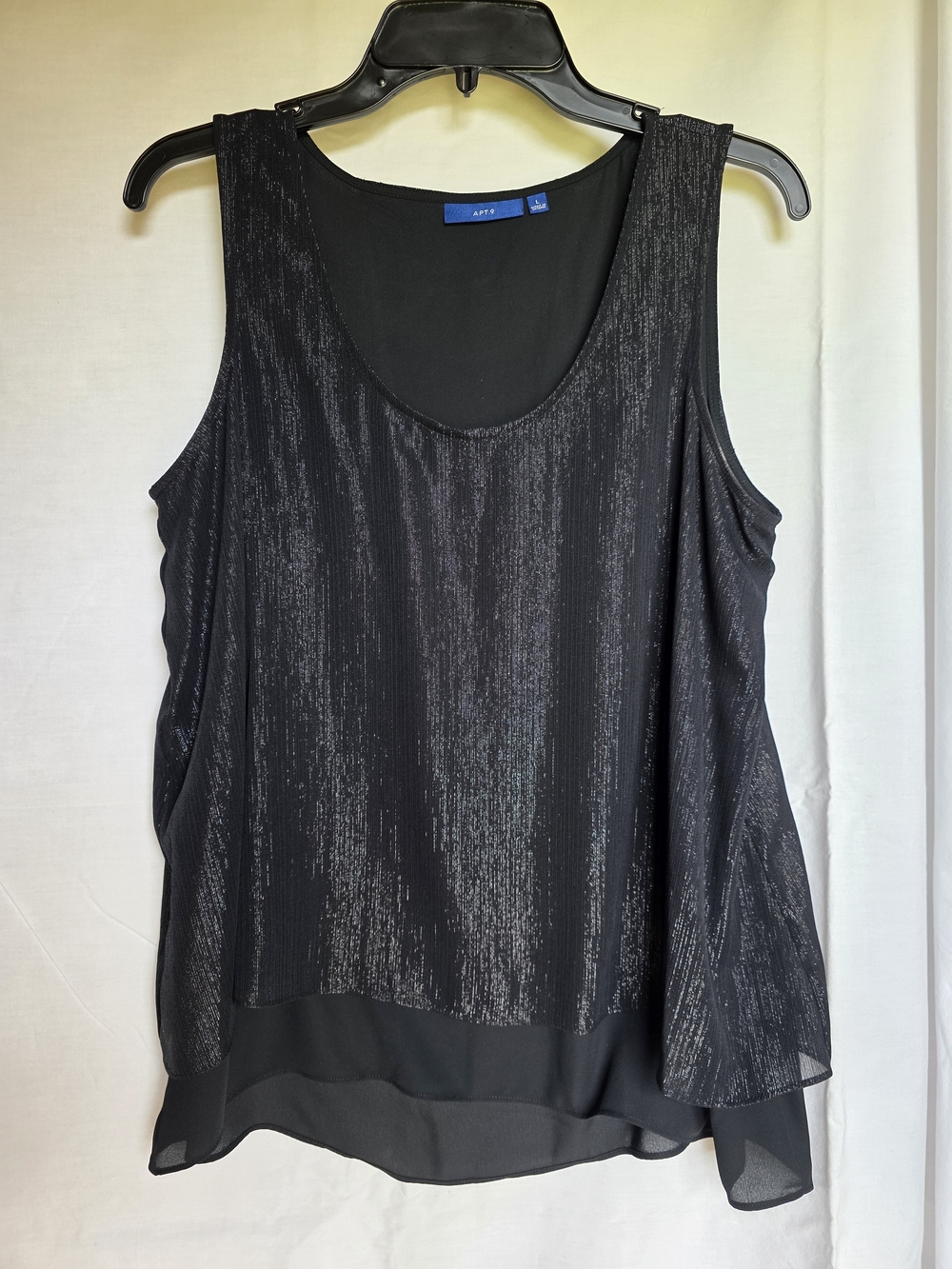 Apt. 9 Black Shimmer Layered Tank Top